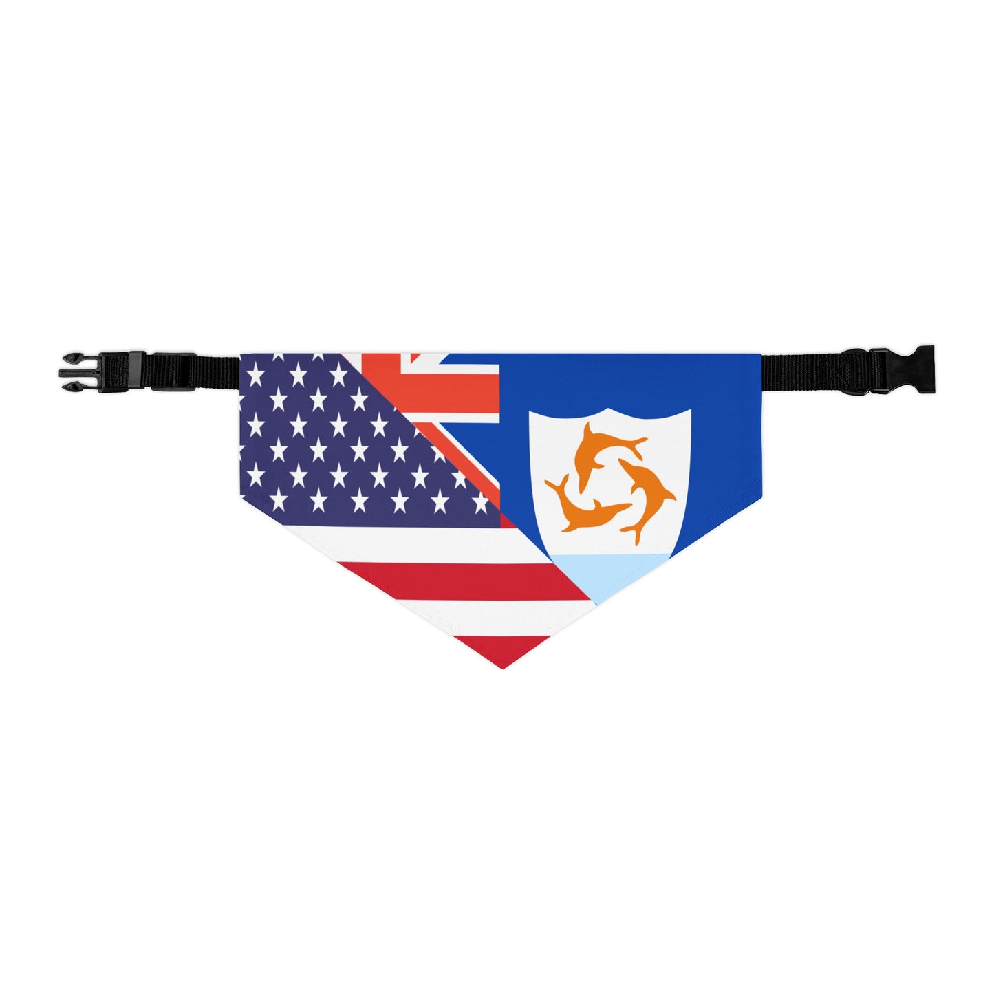 Anguilla American Flag Pet Bandana Collar | Anguillan Dog Cat Animal