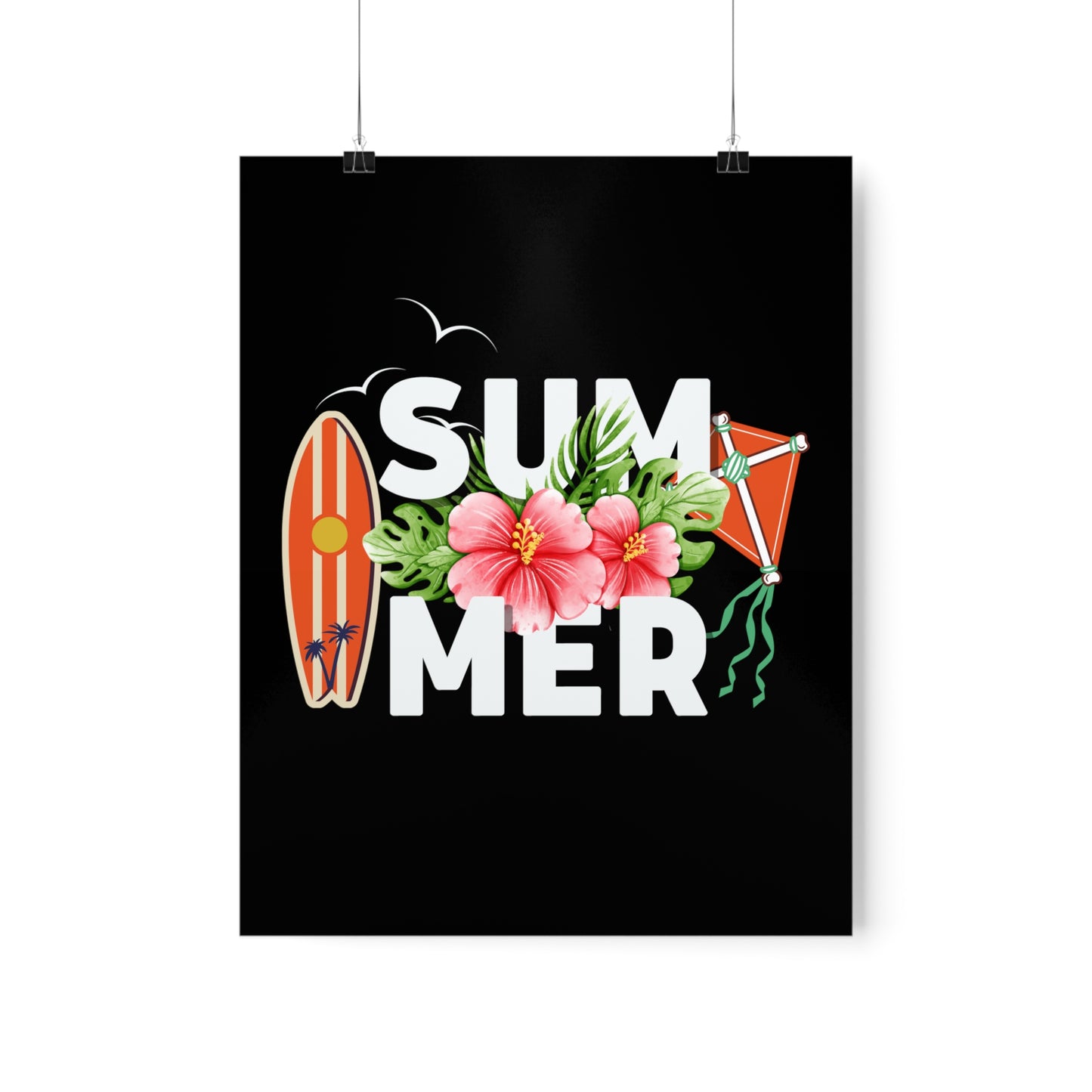 Summer Surfboard and Kite 2 Premium Matte Poster