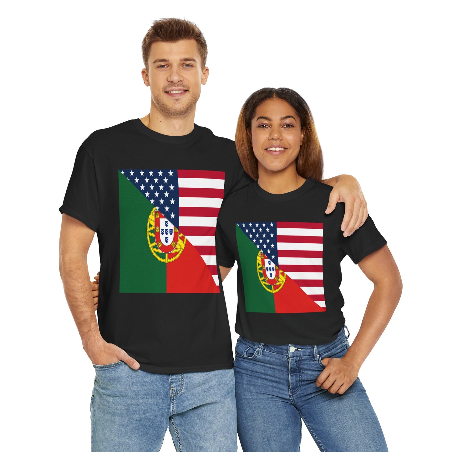 Portugal USA Gift Flag Portuguese American T-Shirt | Unisex Tee Shirt