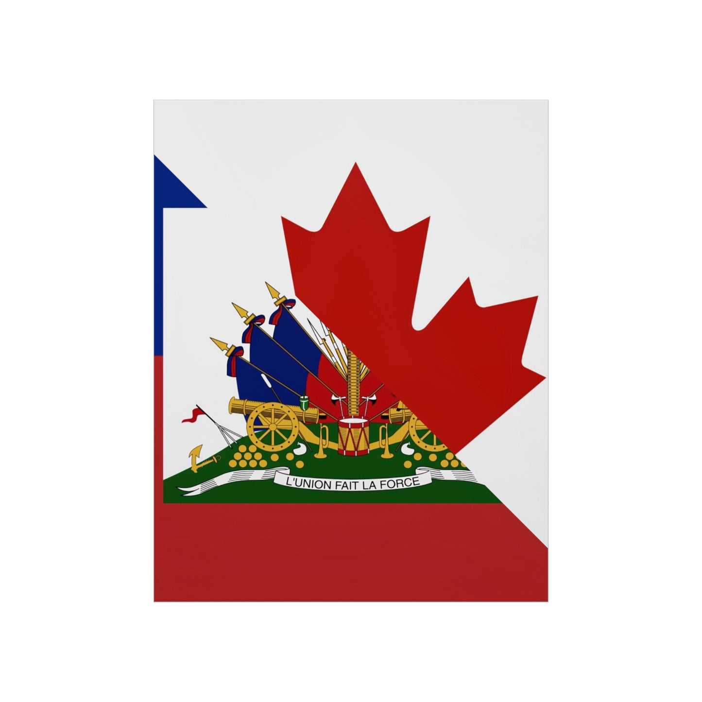 Haitian Canadian Flag | Half Haiti Canada Canadien Premium Matte Poster