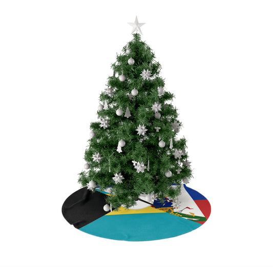 Haiti Bahamas Flag | Half Haitian Bahamian Flag Christmas Tree Skirt