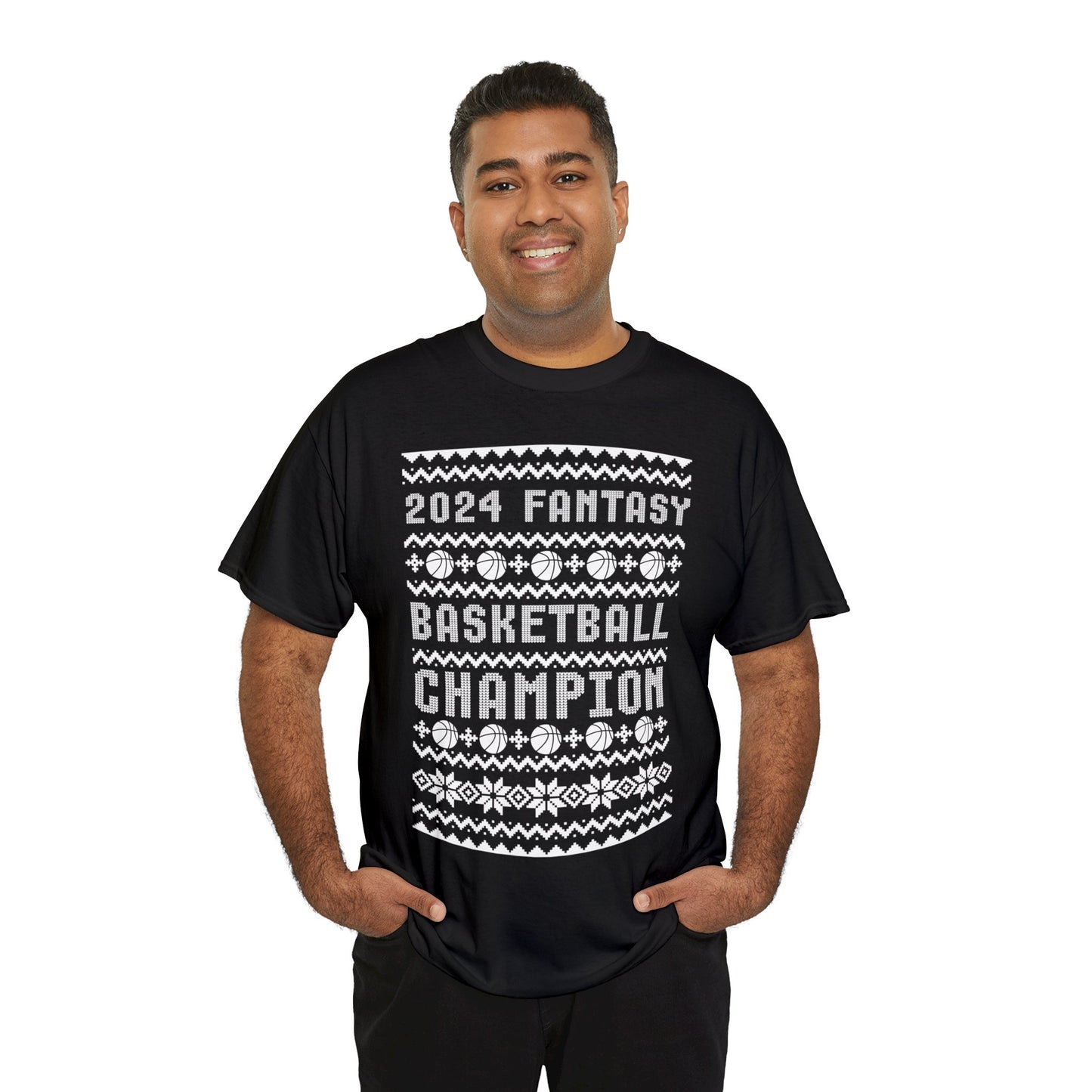 2024 Fantasy Basketball Champ Ugly Christmas T-Shirt | Unisex Tee Shirt