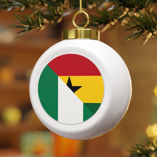 Nigerian Ghanaian Flag Nigeria Ghana Naija Christmas Tree Ball Ornament