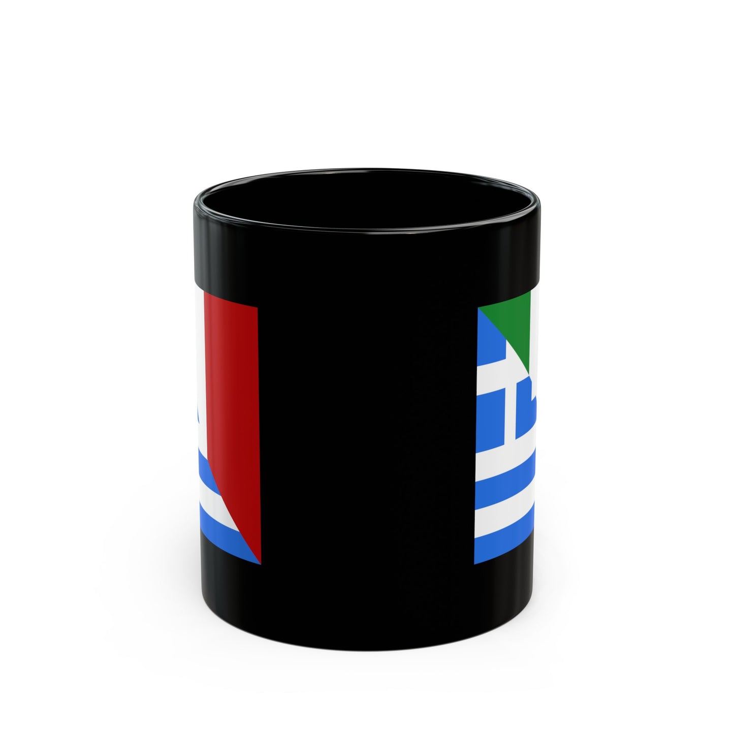 Greek Italian Flag Half Greece Italy Black Mug (11oz, 15oz)