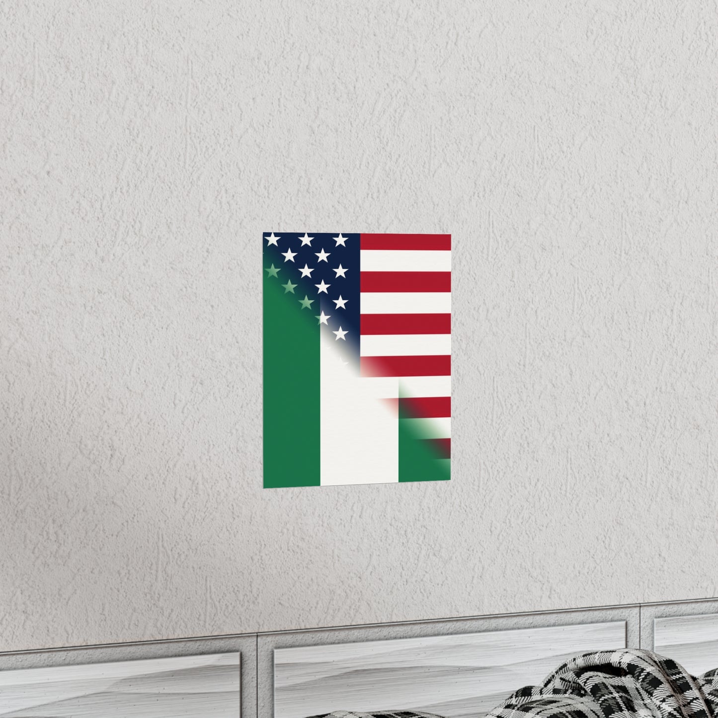 Nigerian American Flag Half Naija USA African Premium Matte Poster