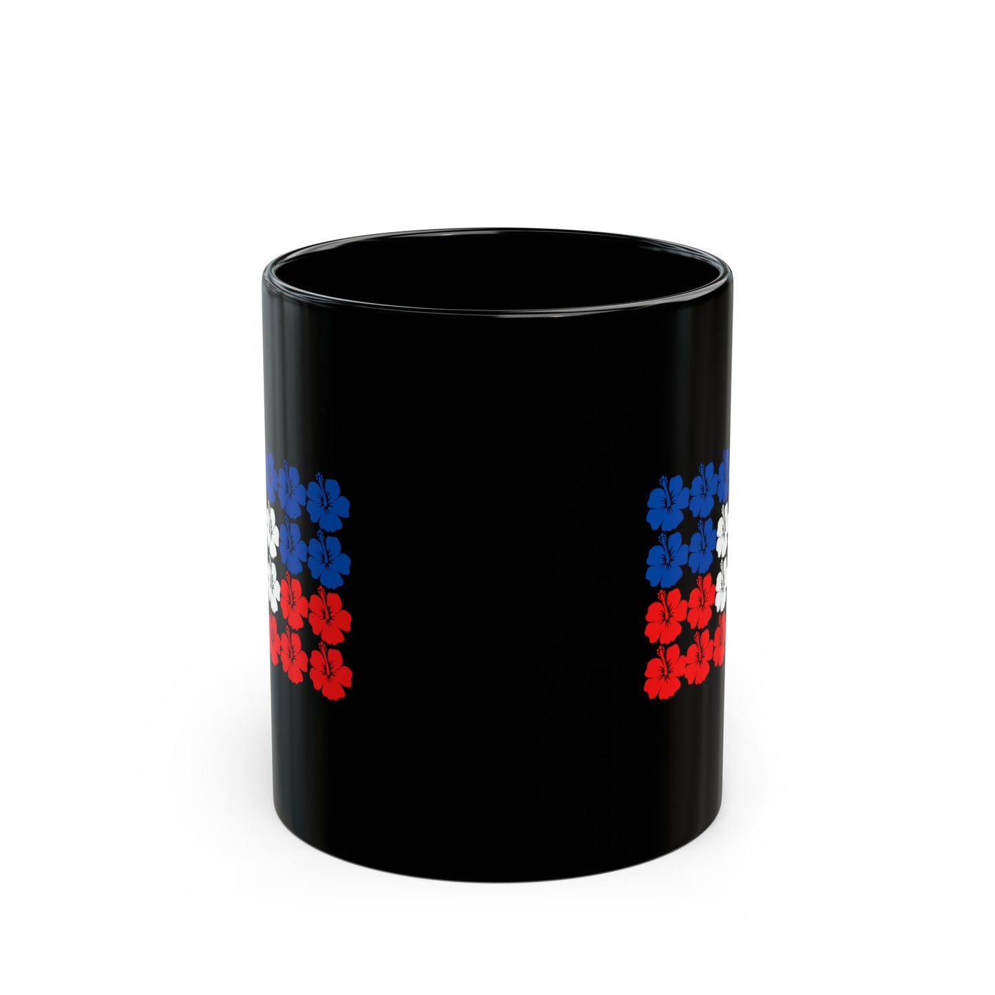 Hibiscus Haitian Flag Haiti Black Mug (11oz, 15oz)