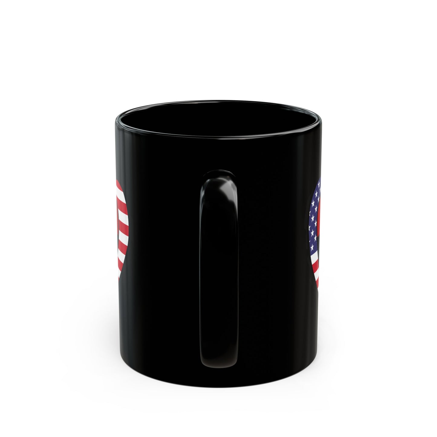 American Pan African Flag Inner Heart USA Black Black Mug (11oz, 15oz)