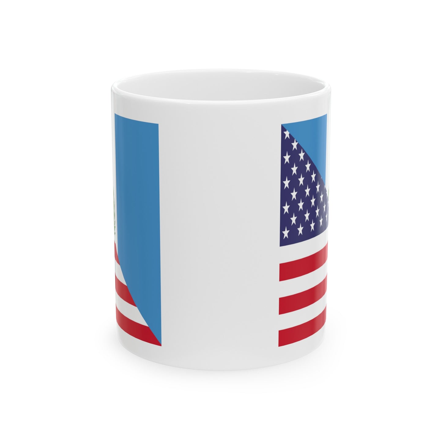 Guatemalan American Flag Half Guatemala USA Ceramic Mug 11oz, 15oz Cup