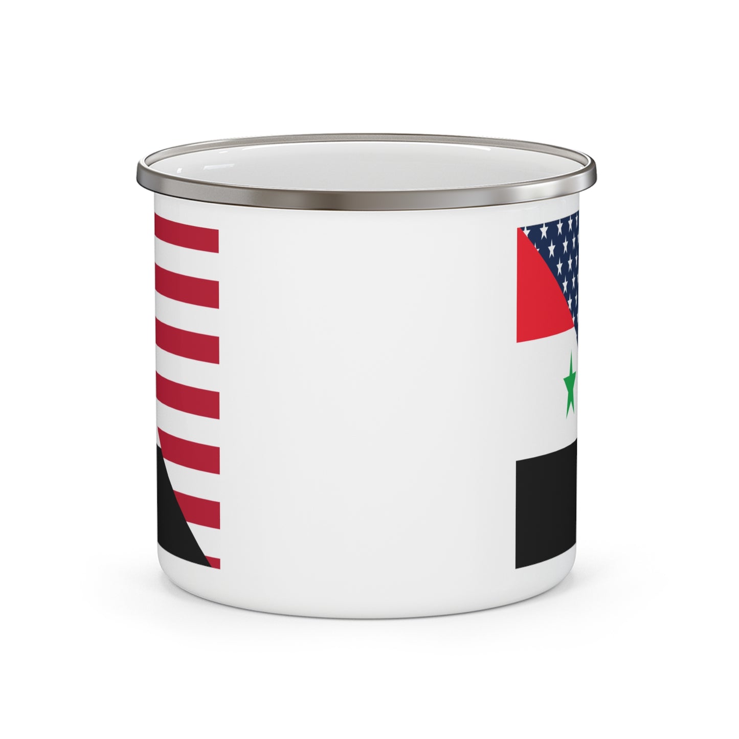 Syrian American Flag Half Syria USA 12oz Enamel Mug