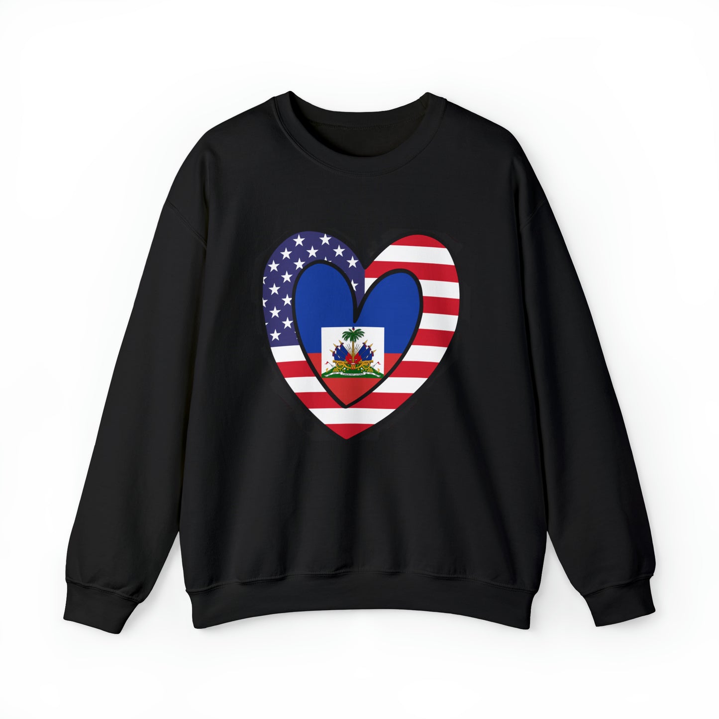 American Haitian Flag Inner Heart USA Haiti Unisex Sweatshirt