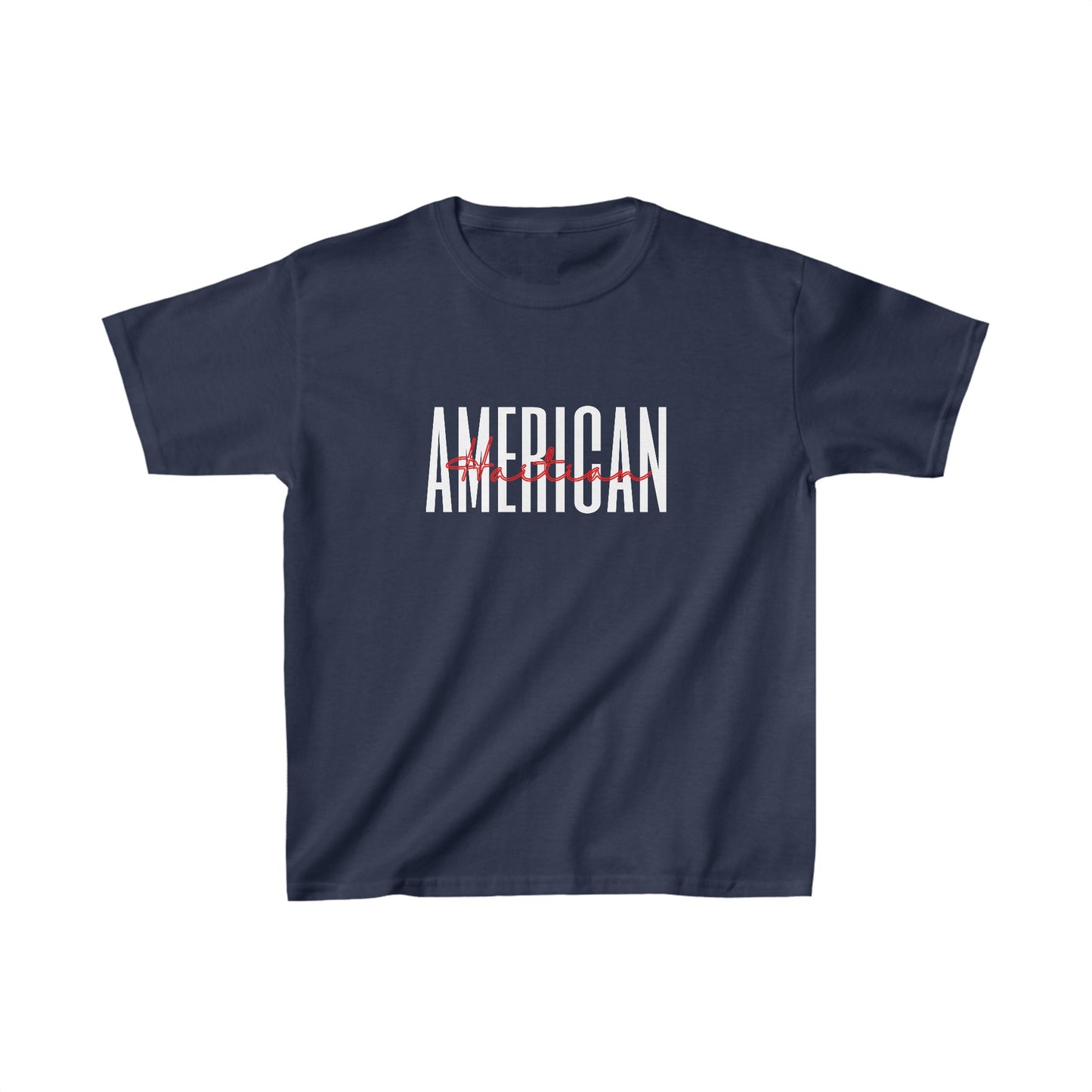 Kids Haitian American Haiti Color Text T-Shirt | Unisex Tee Shirt