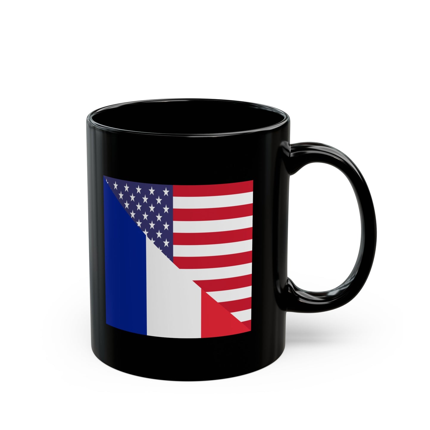 France American Flag French USA Black Mug (11oz, 15oz)