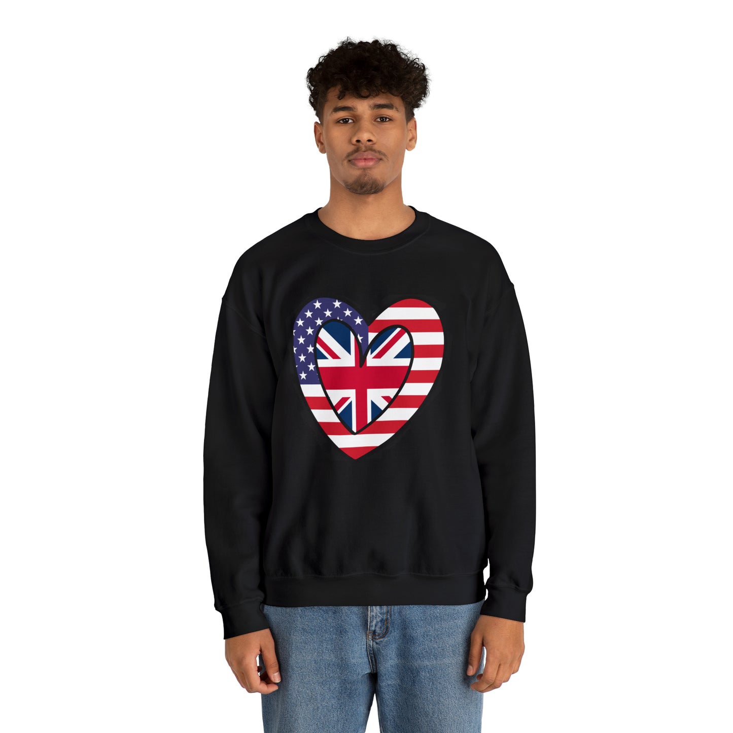 American UK Flag Inner Heart USA United Kingdom Unisex Sweatshirt