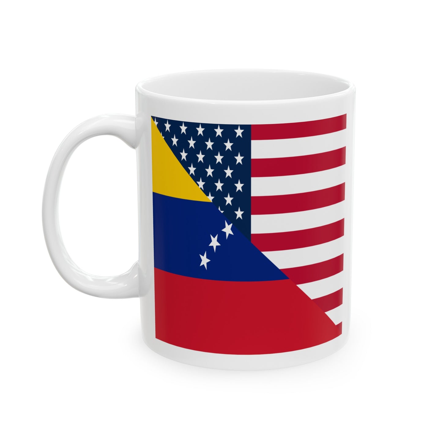 Venezuela American Flag Half Venezuelan USA Ceramic Mug 11oz, 15oz Cup