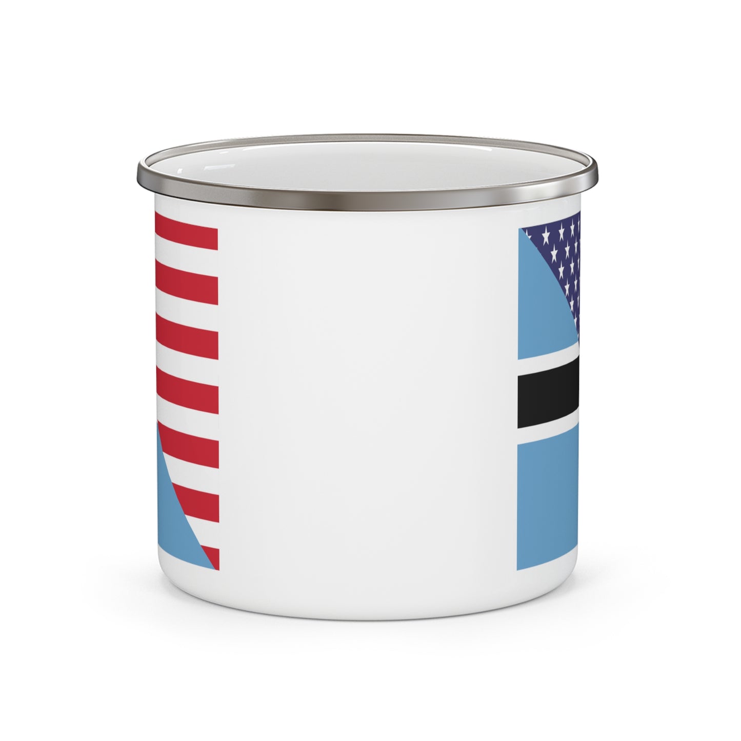 Botswana American Flag USA 12oz Enamel Mug