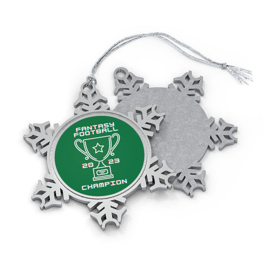 2023 Fantasy Football Champion Fantasy Champ Pewter Snowflake Ornament