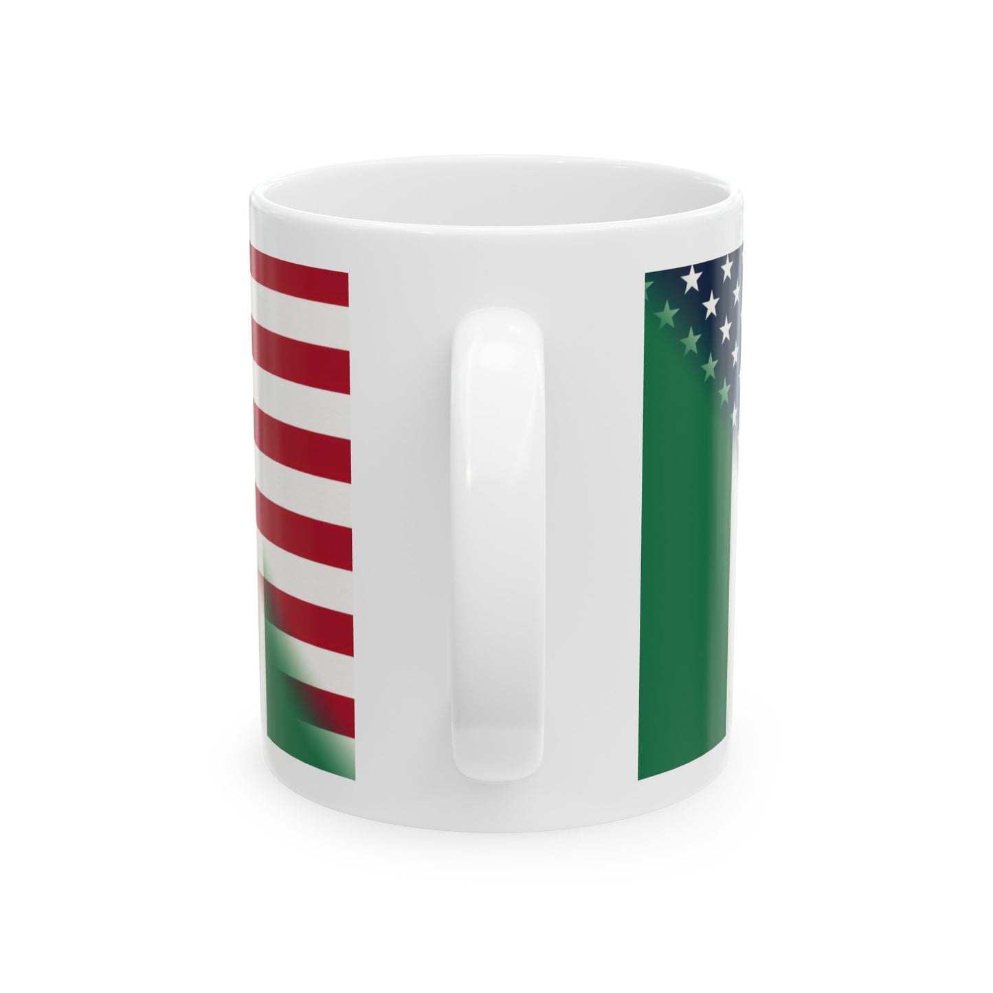 Nigerian American Flag Half Naija USA African Ceramic Mug 11oz, 15oz Cup