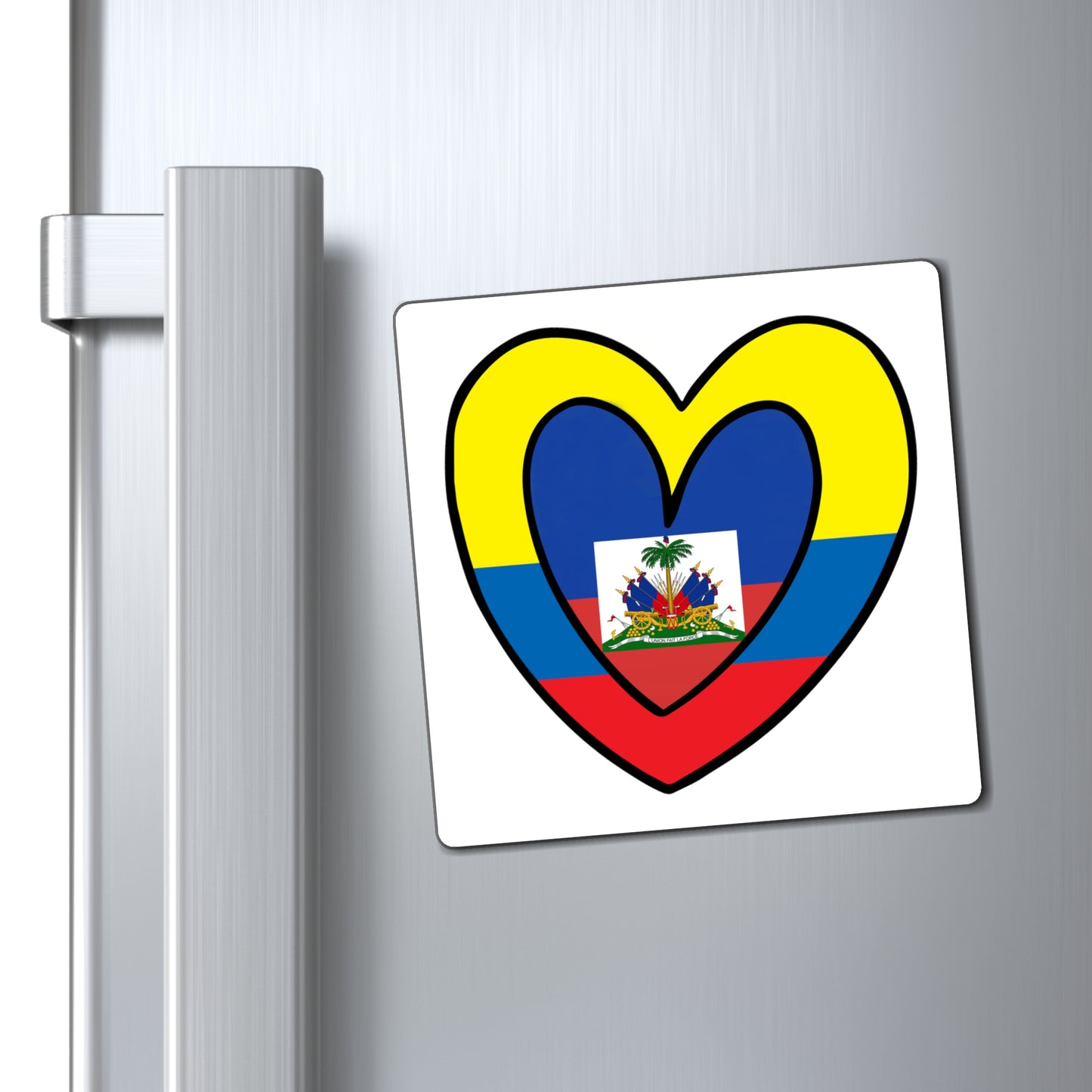 Colombian Haitian Flag Inner Heart Colombia Haiti  Magnet