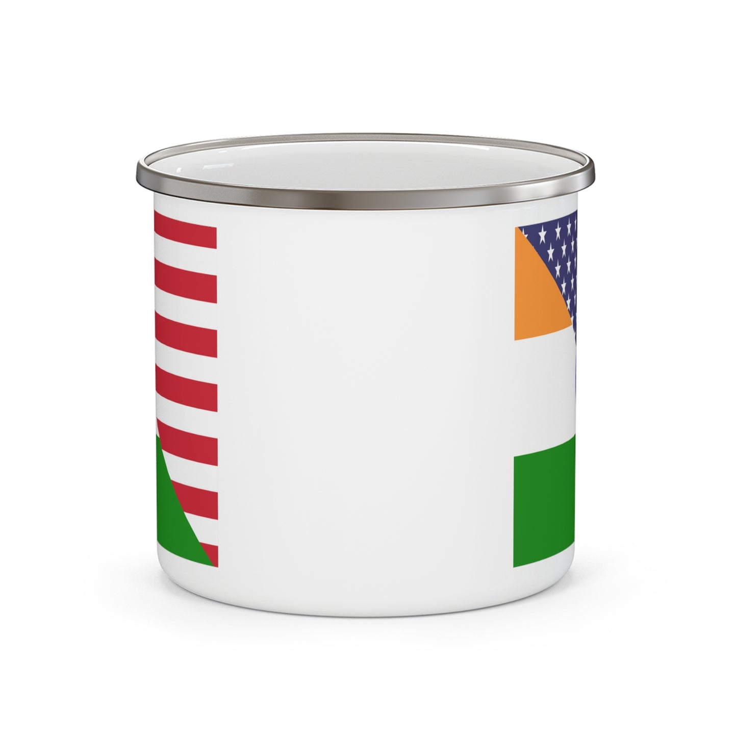 Indian American Flag Half India USA 12oz Enamel Mug