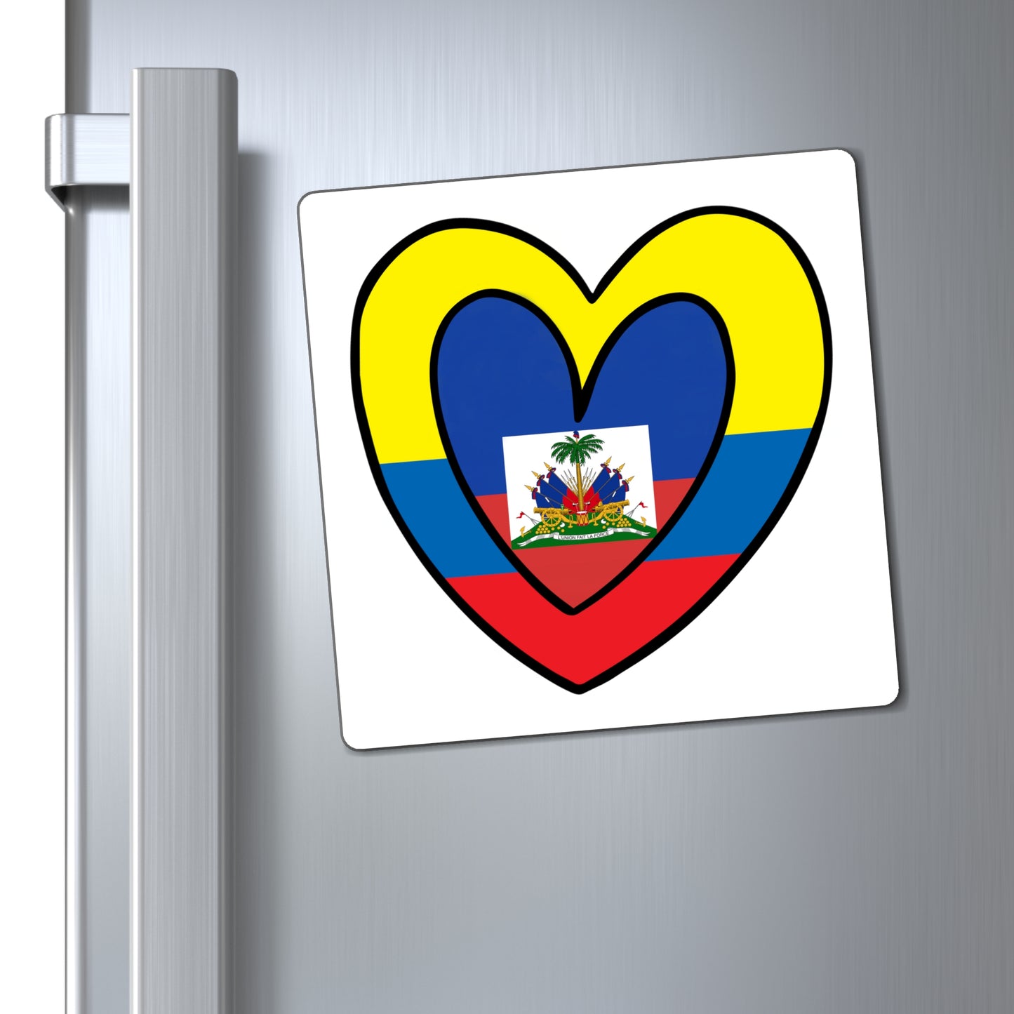 Colombian Haitian Flag Inner Heart Colombia Haiti  Magnet