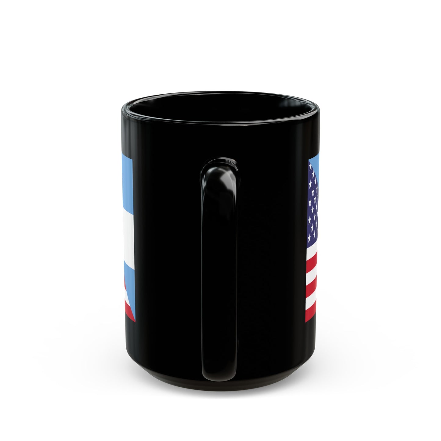 Argentina American Flag Argentinian USA Half Black Mug (11oz, 15oz)