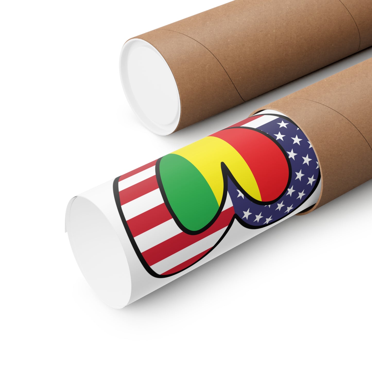 Guinean American Heart Valentines Day Wedding Gift Half Guinea USA Flag Premium Matte Poster