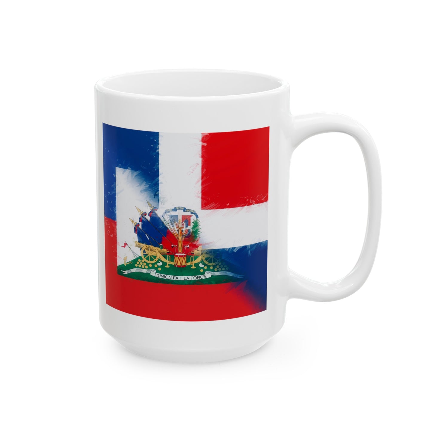 Haiti Dominican Republic Flag | Hispaniola DR Half Haitian Dominican Flag Ceramic Mug 11oz, 15oz Cup