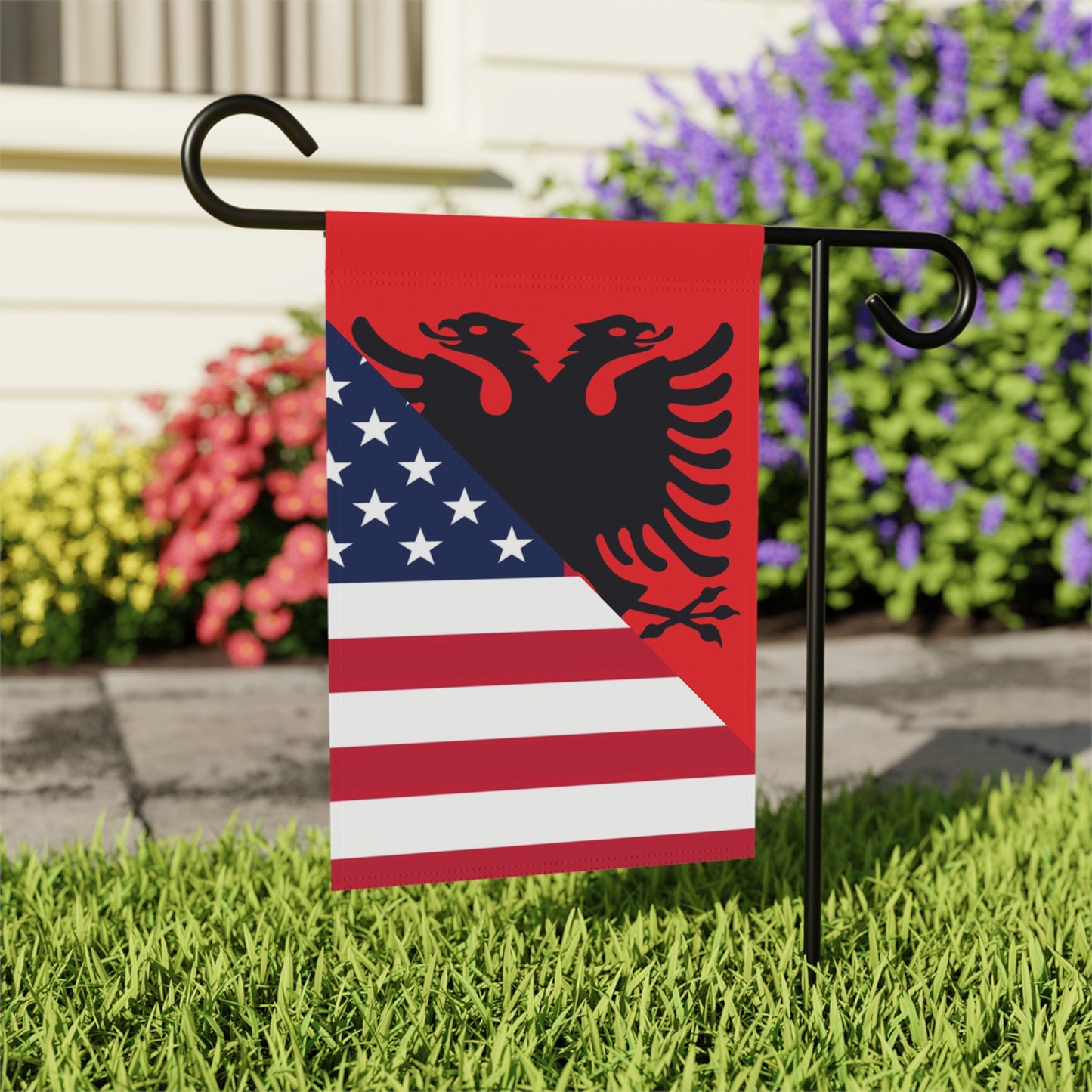 Albanian American Flag Albania USA Garden & House Banner