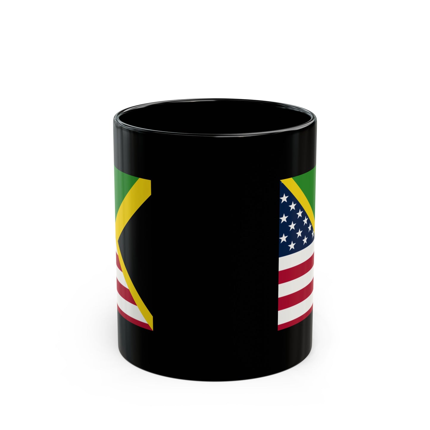 Jamaican American Flag Jamaica USA Black Mug (11oz, 15oz)