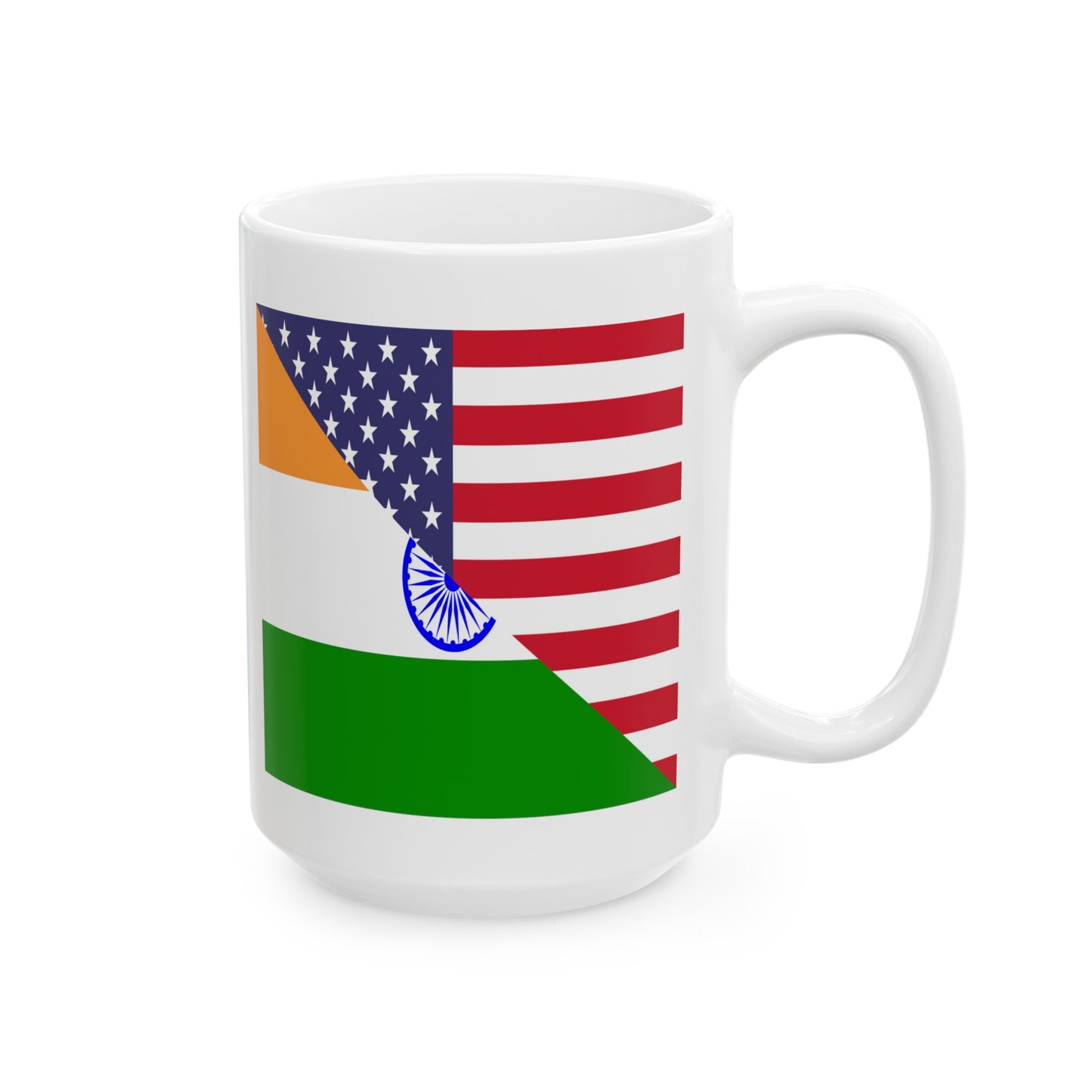 Indian American Flag Half India USA Ceramic Mug 11oz, 15oz Cup