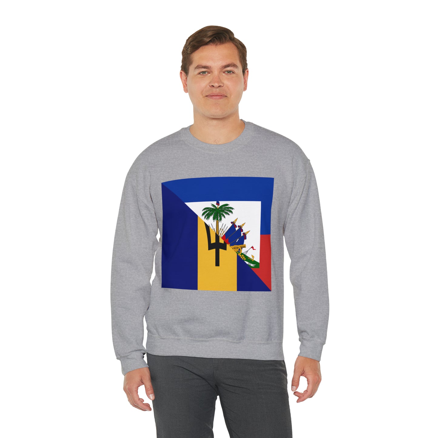 Haitian Bajan Flag Half Haiti Barbados Unisex Sweatshirt