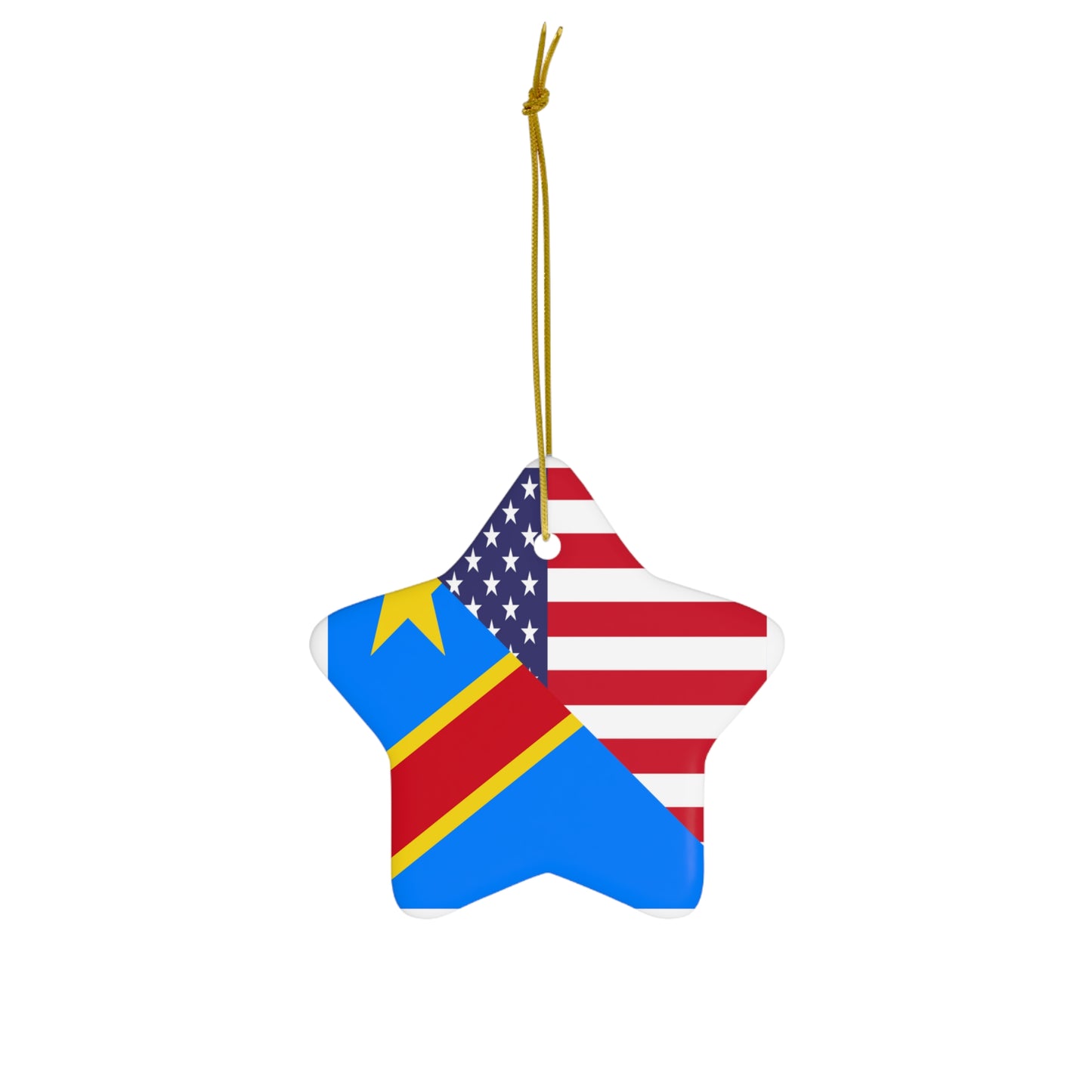 Democratic Republic of Congo American Congolese USA Ceramic Ornament | Christmas Tree Ornaments