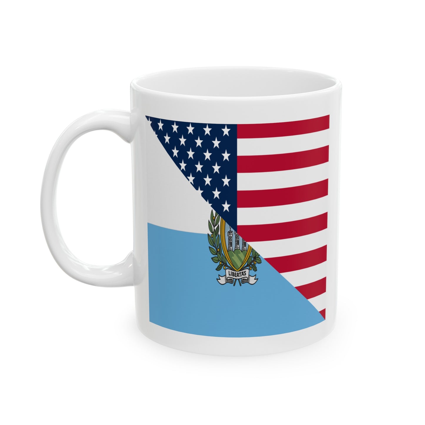 San Marino American Flag Half Sammarinese USA Ceramic Mug 11oz, 15oz Cup