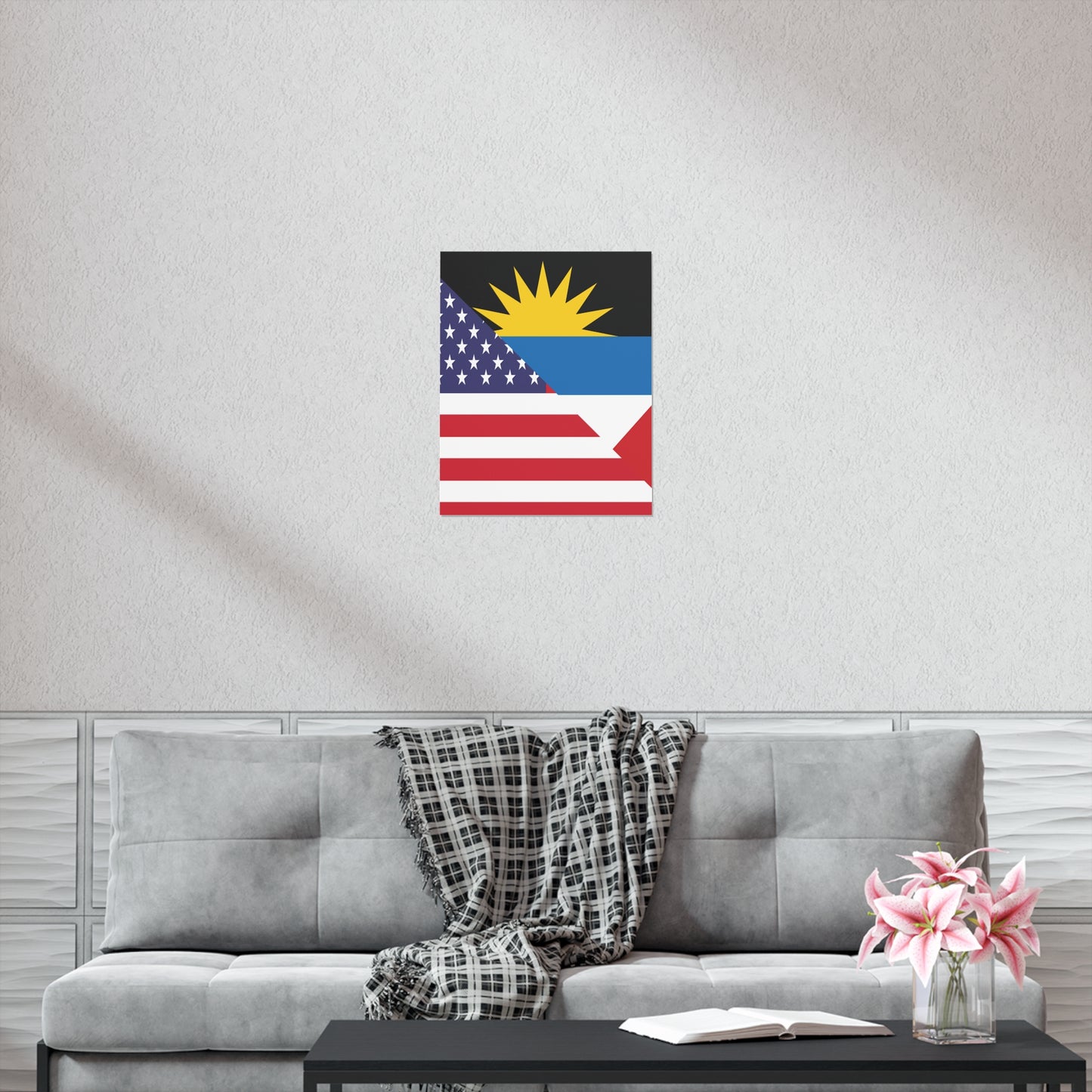 Antigua and Barbuda American Flag Antiguan USA Premium Matte Poster