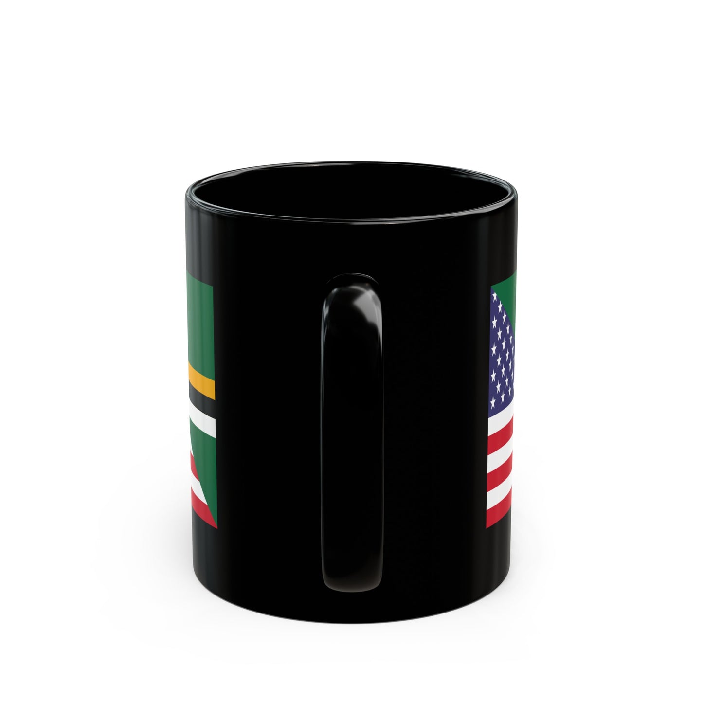 Dominican American Flag Dominica USA Half Black Mug (11oz, 15oz)