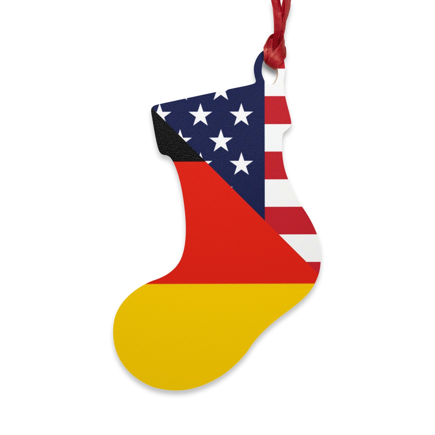 German American Flag Germany USA Wooden Ornament