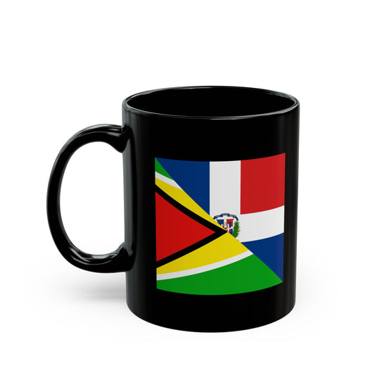 Guyanese Dominican Flag Guyana DR Black Mug (11oz, 15oz)