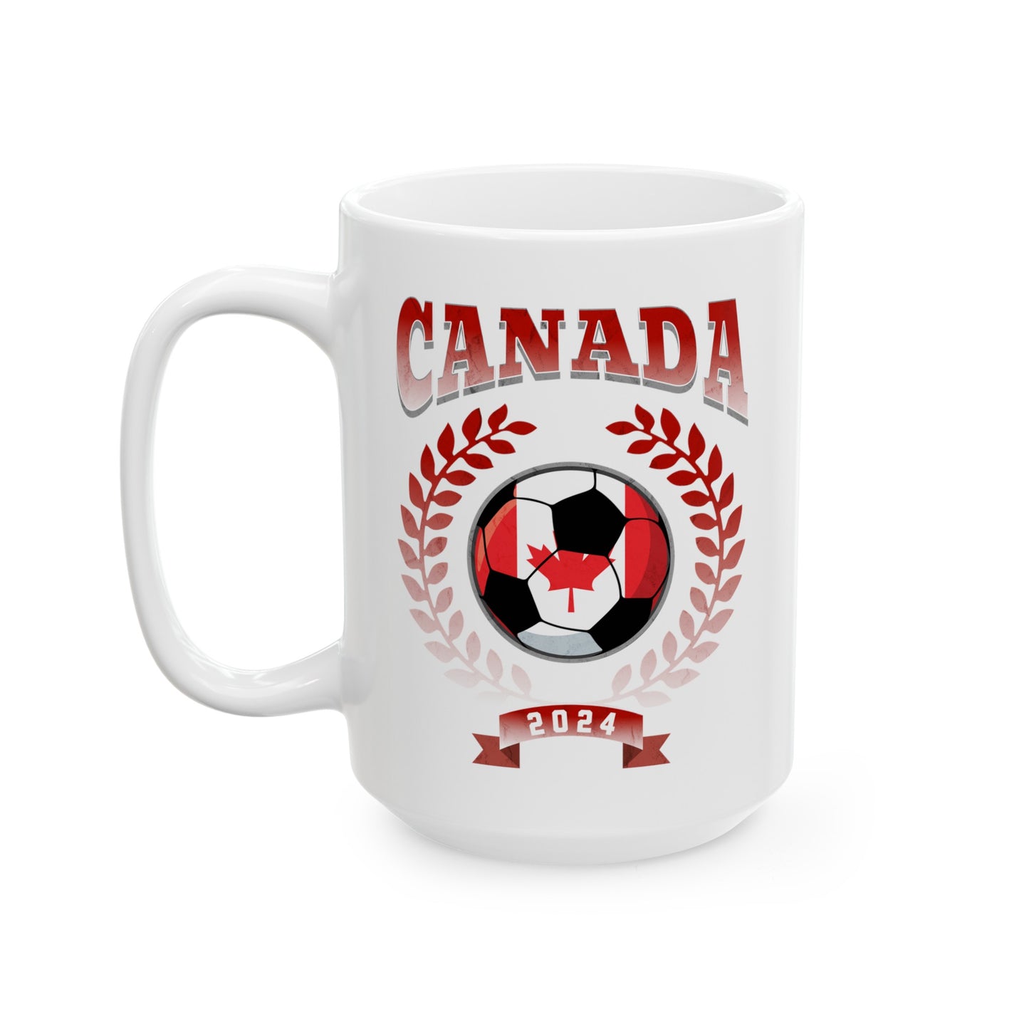 Canada 2024 Soccer Football Championship Games Canadian Team Ceramic Mug 11oz, 15oz Cup