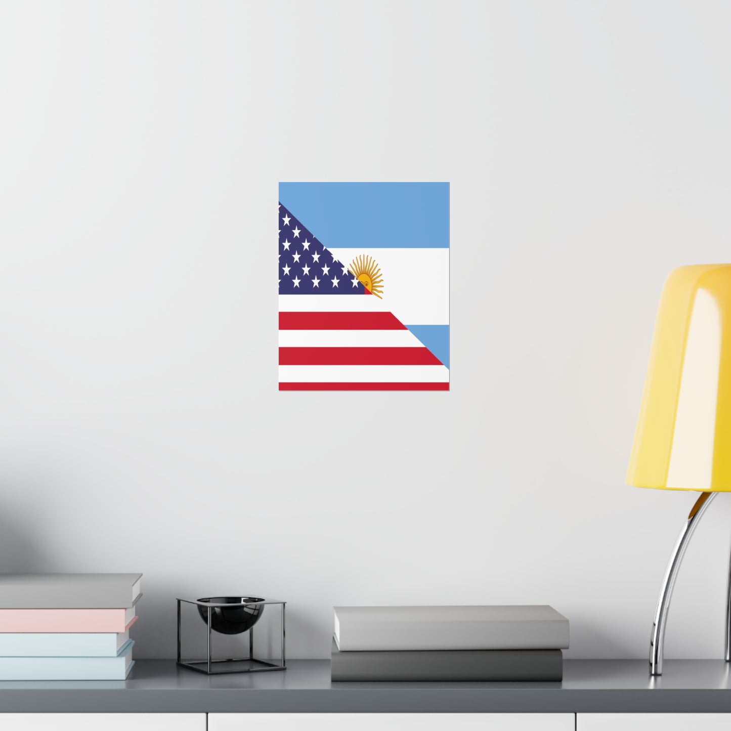 Argentina American Flag Argentinian USA Half Premium Matte Poster