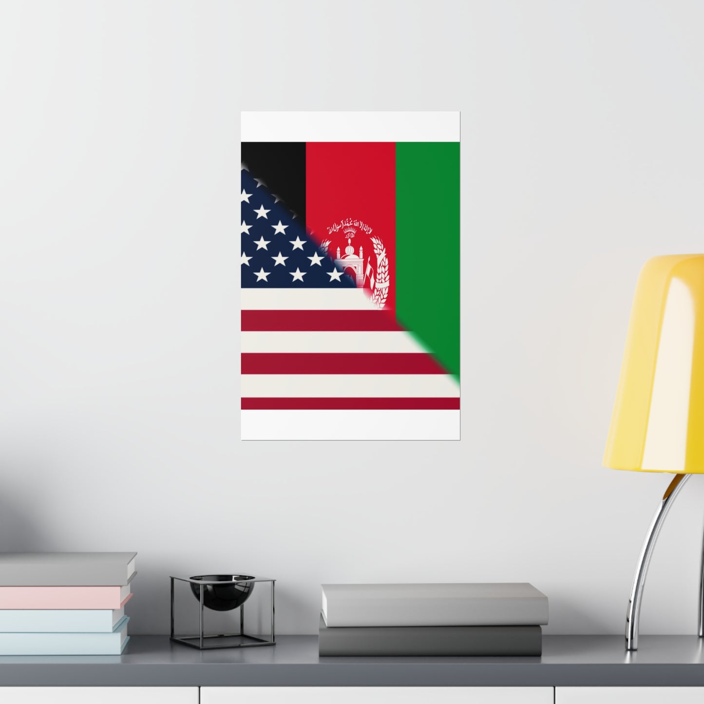 Afghanistan USA Flag | Half Afghan American Premium Matte Poster