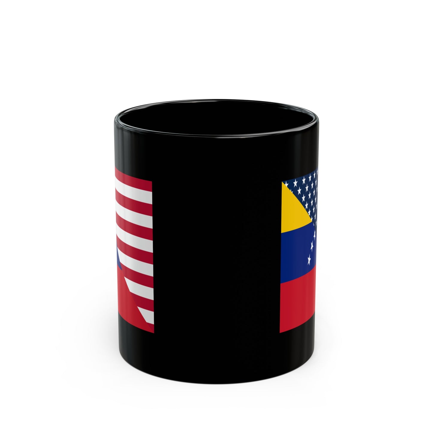 Venezuela American Flag Half Venezuelan USA Black Mug (11oz, 15oz)