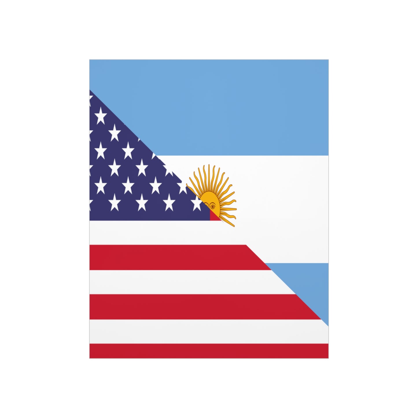 Argentina American Flag Argentinian USA Half Premium Matte Poster