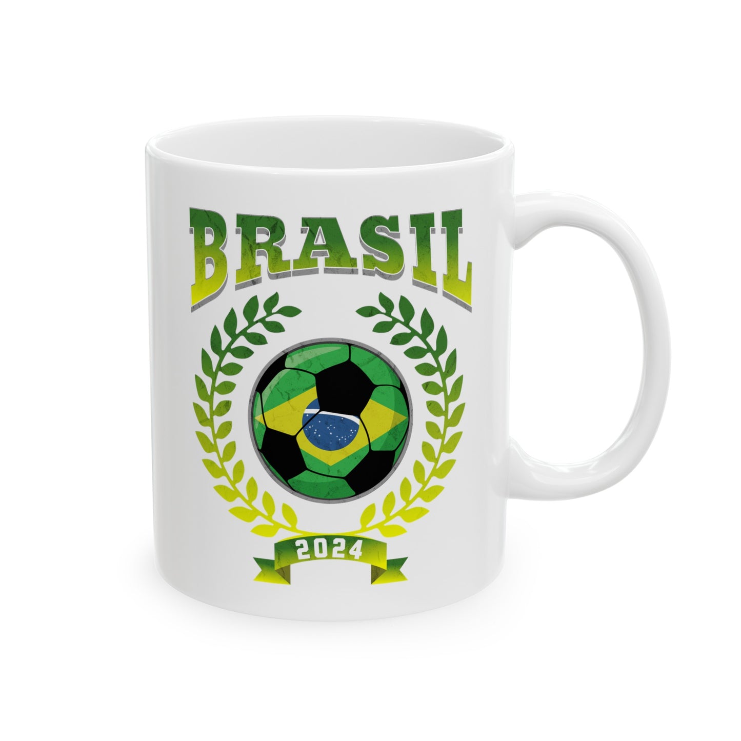 Brasil 2024 Soccer Football Championship Games Brazil Team Ceramic Mug 11oz, 15oz Cup