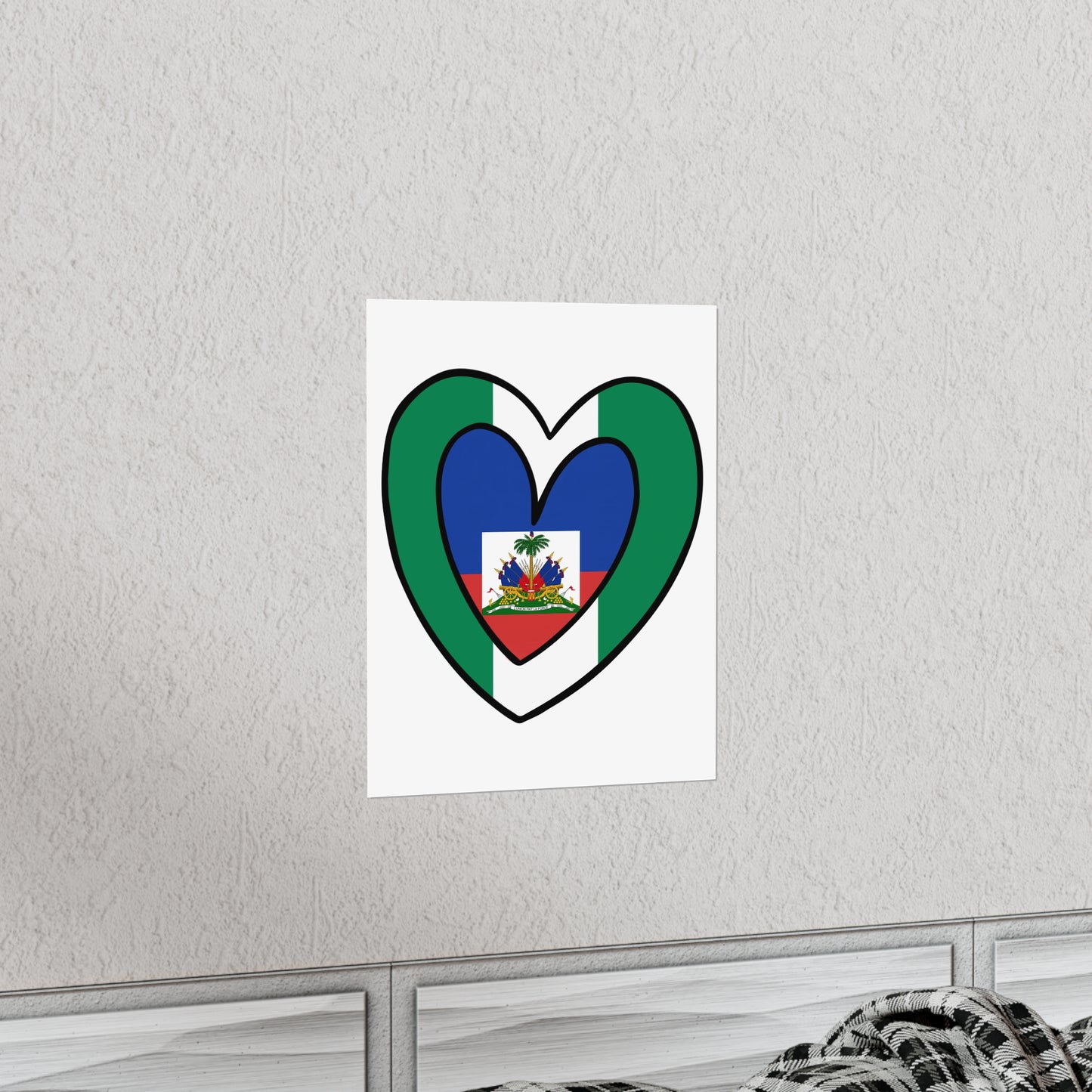 Nigerian Haitian Flag Inner Heart Nigeria Haiti  Premium Matte Poster