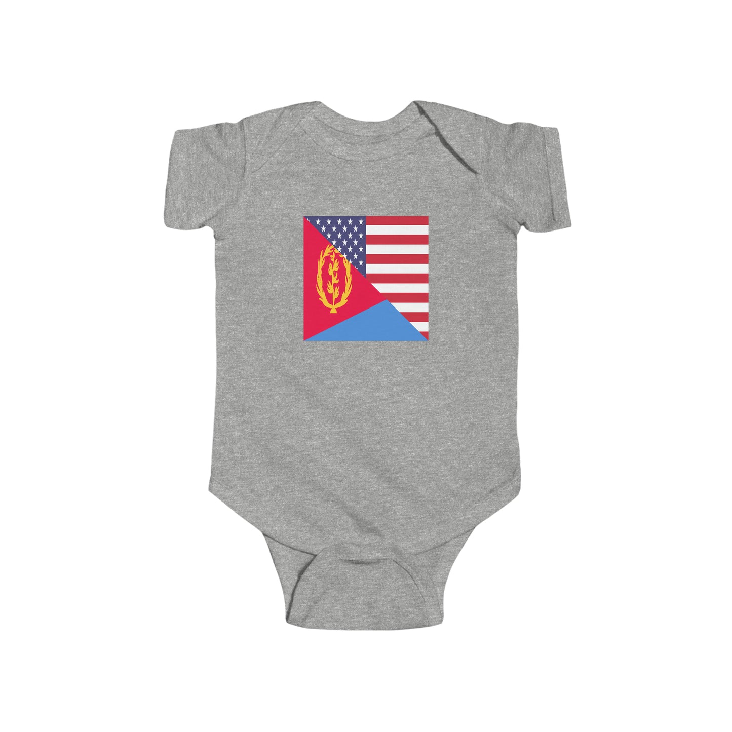 Eritrean American Flag Baby Bodysuit | Unisex Eritrea USA Newborn Boy Girl