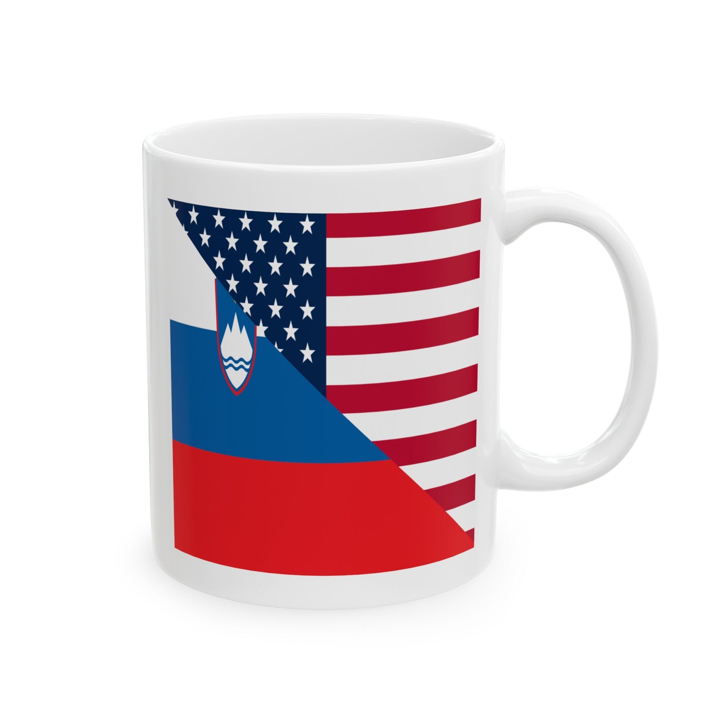 Slovenia American Flag Half Slovenian USA Ceramic Mug 11oz, 15oz Cup