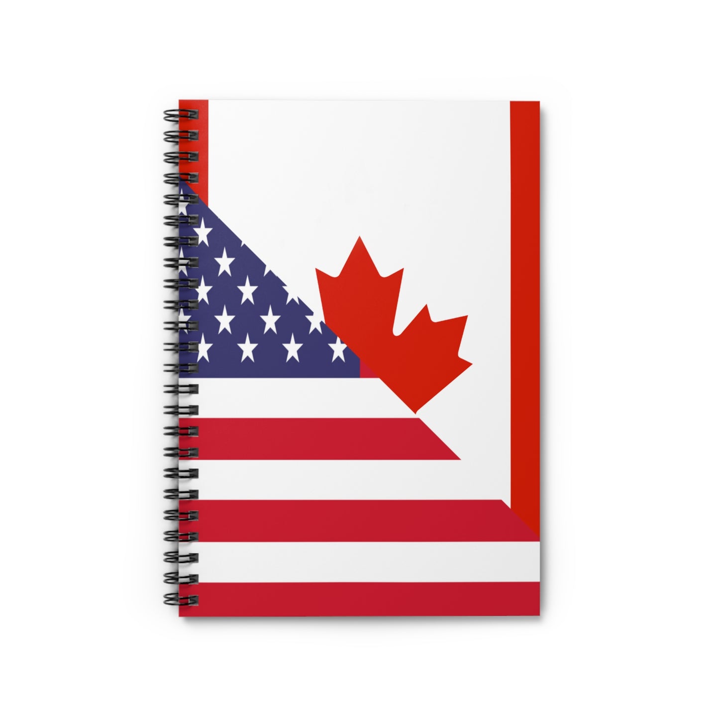 Canadian American Flag Canada USA Spiral Notebook - Ruled Line