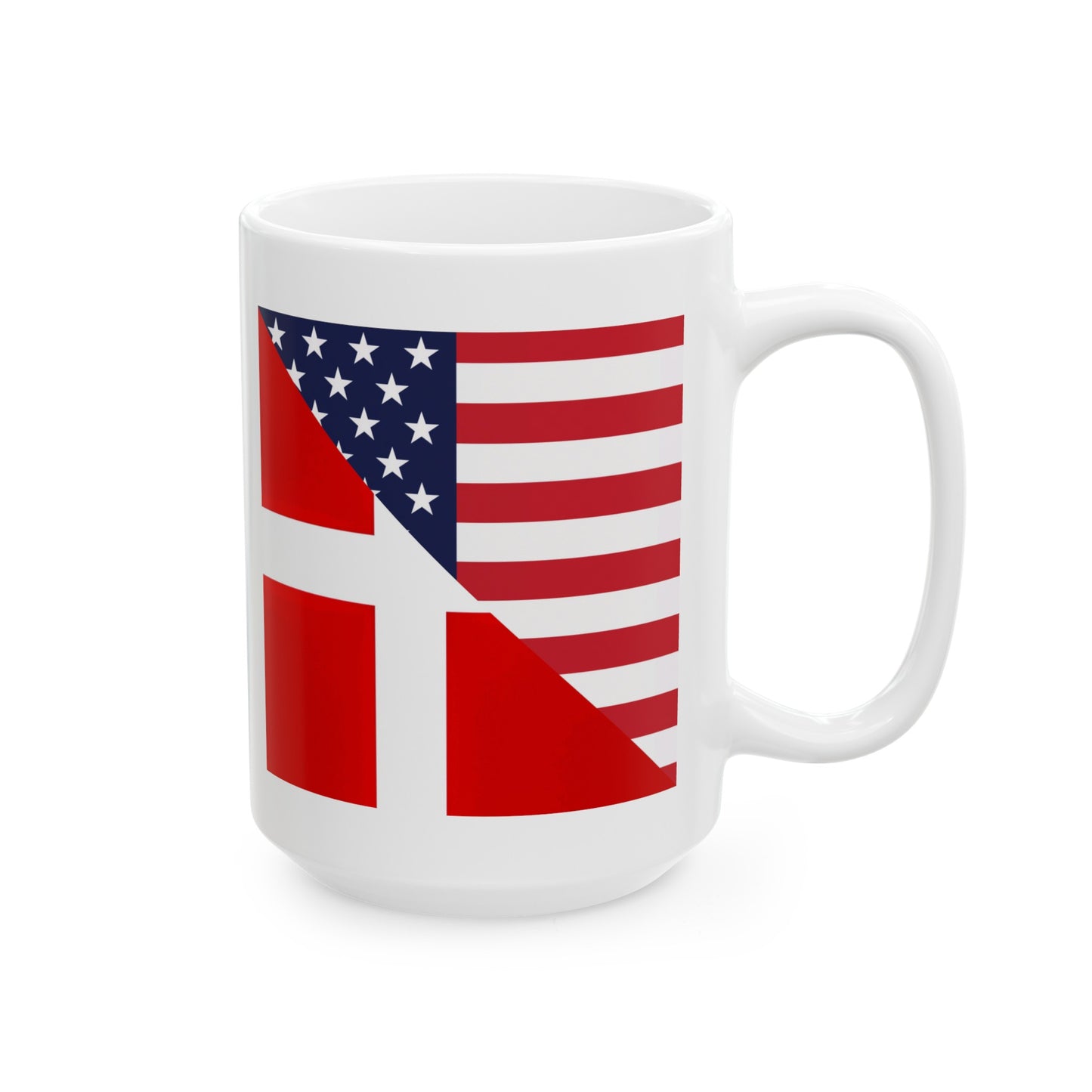 Denmark American Flag Danes Danish USA Ceramic Mug 11oz, 15oz Cup