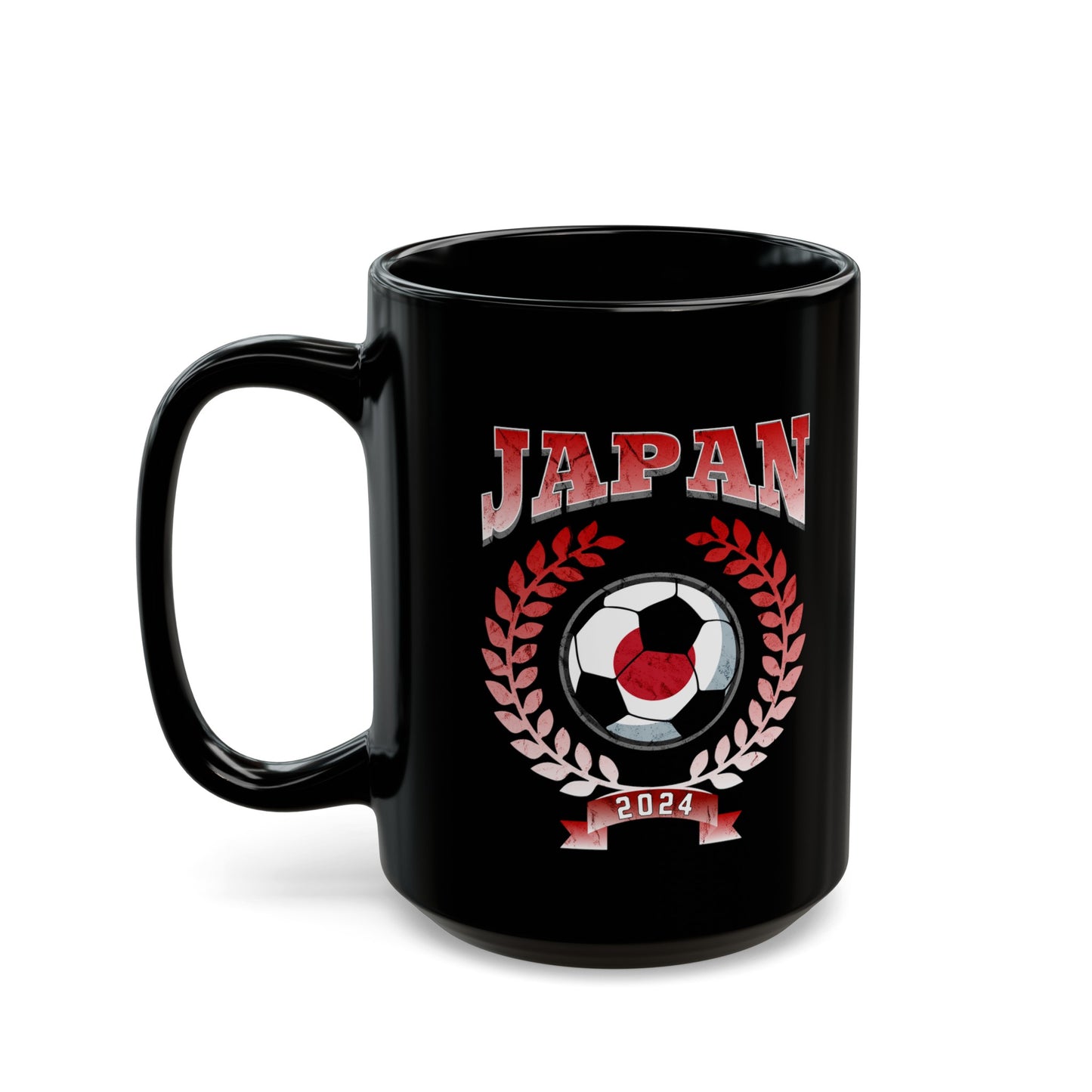 Japan 2024 Soccer Football Championship Games Japanese Team Black Mug (11oz, 15oz)