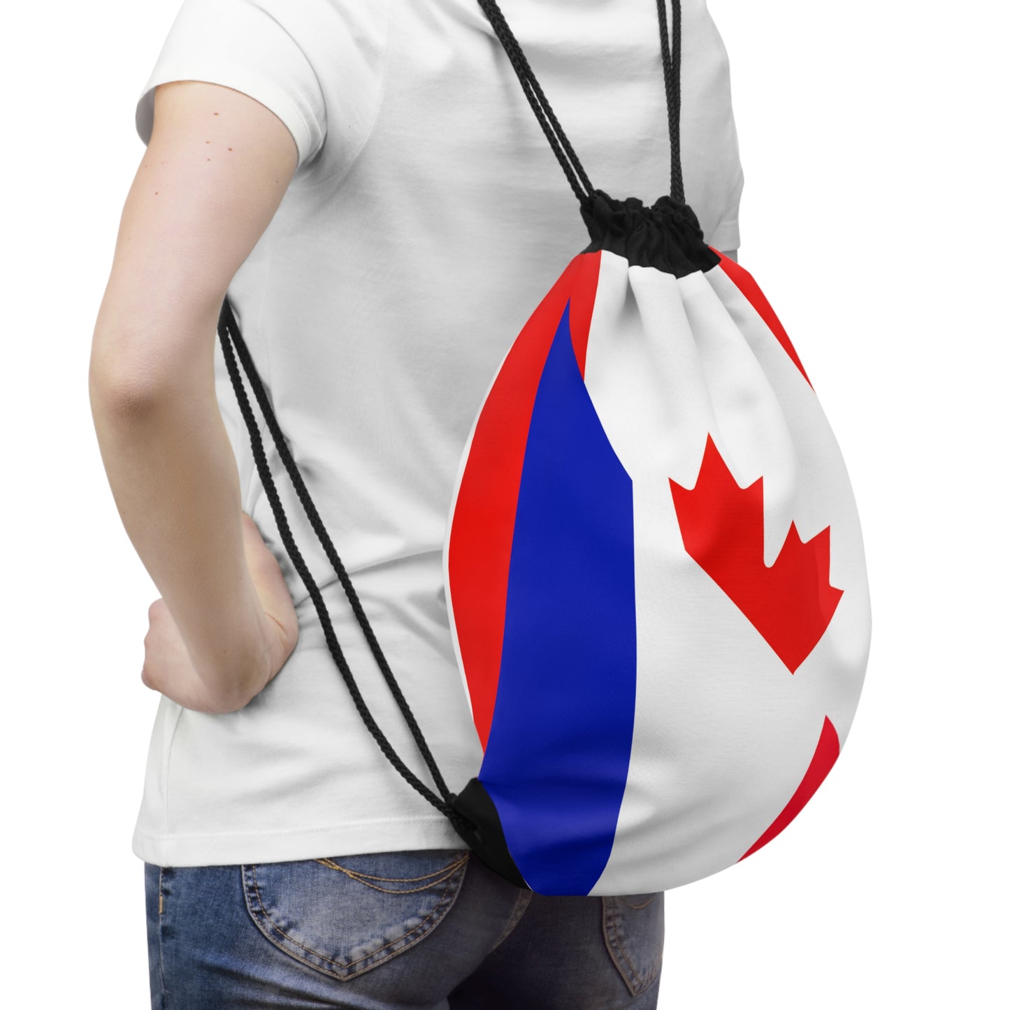 French Canadian Flag France Canada Drawstring Bag